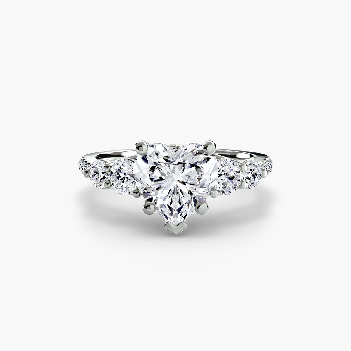 Five Stone Ring with Pavé Band